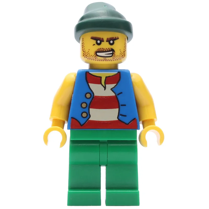 Pirate - Blue Vest, Green Legs, Dark Green Bandana