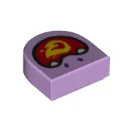 Tile Round 1 x 1 Half Circle with Face, Open Mouth with Flames print
