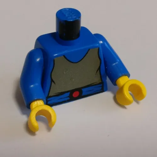 Torso Tunic, Dark Gray, Blue Belt with Red Buckle Print (Padme), Blue Arms, Yellow Hands