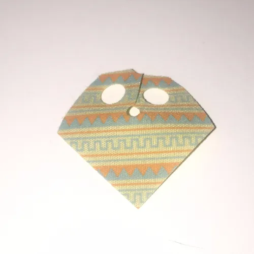 Neckwear Poncho, Half with Aqua and Terra Cotta Print