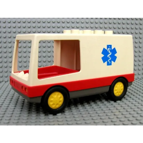 Duplo Van / Ambulance, with Red Base and EMT Star of Life Print