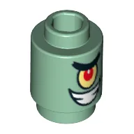 Brick Round 1 x 1 Open Stud with One Eye and Gritted Teeth Print (Plankton)