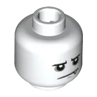 Minifig Head Spider Suit Boy, Low Eyebrows, Sad Mouth, Sharp Tooth