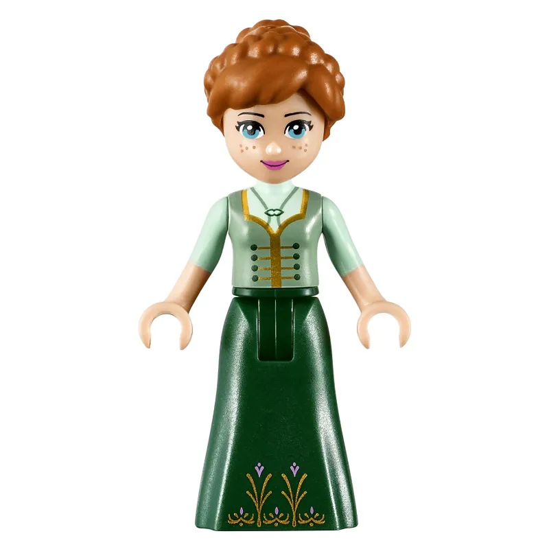 Anna - Sand Green and Dark Green Dress, Open Mouth