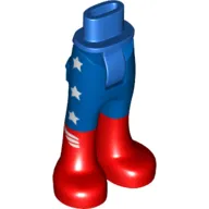 Minidoll Hips and Trousers with Back Pockets and White Stars and Red Boots Print