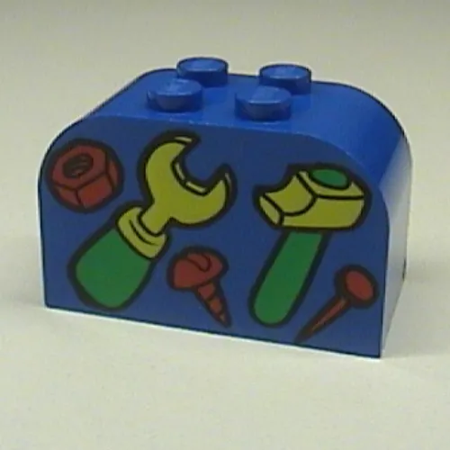 Brick Curved 2 x 4 x 2 Double with Tools Print