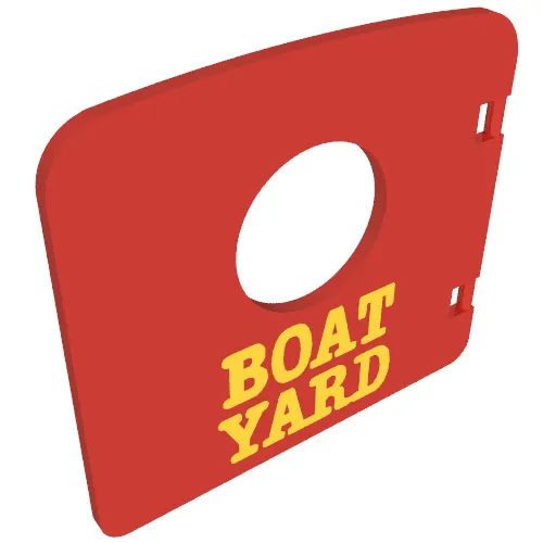 Duplo Door / Window with Porthole and 'BOAT YARD' Print