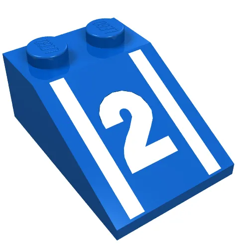 Slope 33° 3 x 2 with White '2' Print