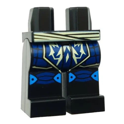 Hips and Black Legs with Bright Light Yellow Sash, Dark Blue Robe, Knee Wraps print