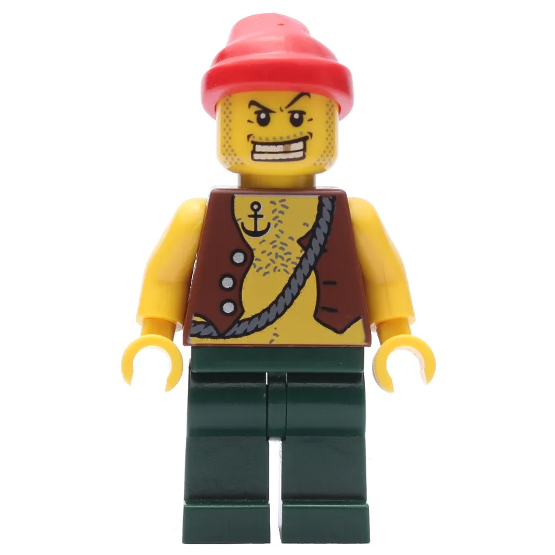 Pirate - Anchor Tattoo, Dark Green Legs, Red Bandana