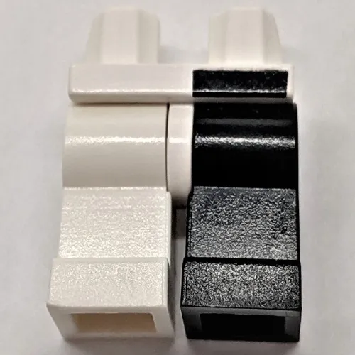 Hips and Black Left Leg, White Right Leg with Black Bar Above Left Leg Print (Two-Face)