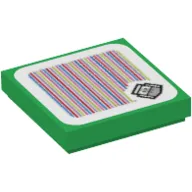 Tile 2 x 2 with Hammer Bros Head and Barcode Print (Sticker)