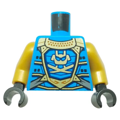 Torso Armor, Gold Decorations, Face print, Pearl Gold Arms, Black Hands