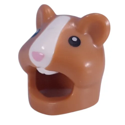 Costume / Mask, Hamster with White Strip, Bright Pink Nose, Black Eyes Print
