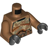 Torso Clone Trooper Armor Camouflage Print, Medium Nougat Arms, Black Hands
