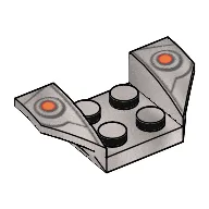 Mudguard 2 x 4 with 2 x 2 Studs and Flared Wings, Orange Dots and Dark Gray Lines Print