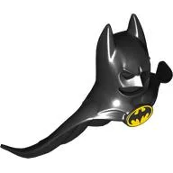 Mask, Batman Cowl with Cape, Yellow Batman Logo with 1 Center Bottom Points print