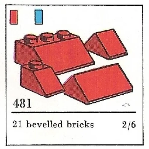 Slopes and Slopes Double 2 x 3 an 2 x 1, Blue (The Building Toy)