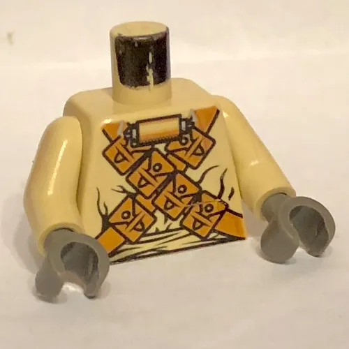 Torso Robe, Breathing Apparatus, Cross Bandoliers Print (Tusken Raider), Tan Arms, Dark Gray Hands