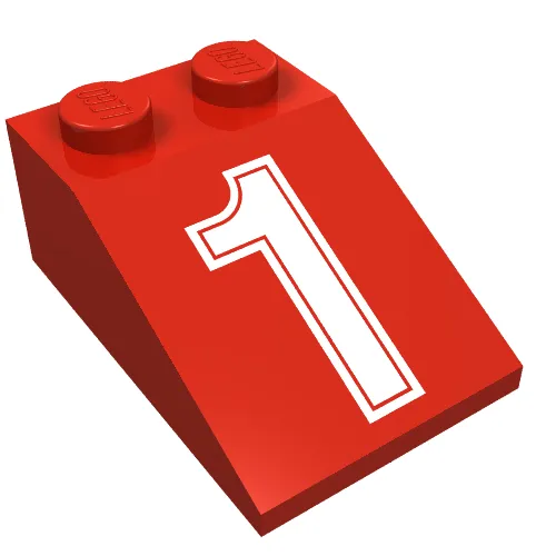 Slope 33° 3 x 2 with White "1" Outlined Print