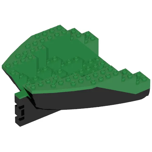 Boat Hull Section, Small Stern 14 x 12 x 5 1/3 with Green Top [Complete Assembly]