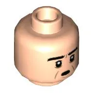 Minifig Head Satipo, Raised Eyebrow, Scared / Surprised print