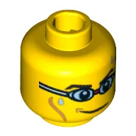 Minifig Head Team GB, Eyebrows, Cheek Lines and Swim Goggles Print [Blocked Open Stud]