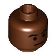 Minifig Head Mace Windu, Arched Eyebrows and Thin Line Mouth Print [Blocked Open Stud]