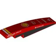 Brick Curved 1 x 6 with Black Sides, White/Yellow Stripes, Yellow Shell, White Sponsors print