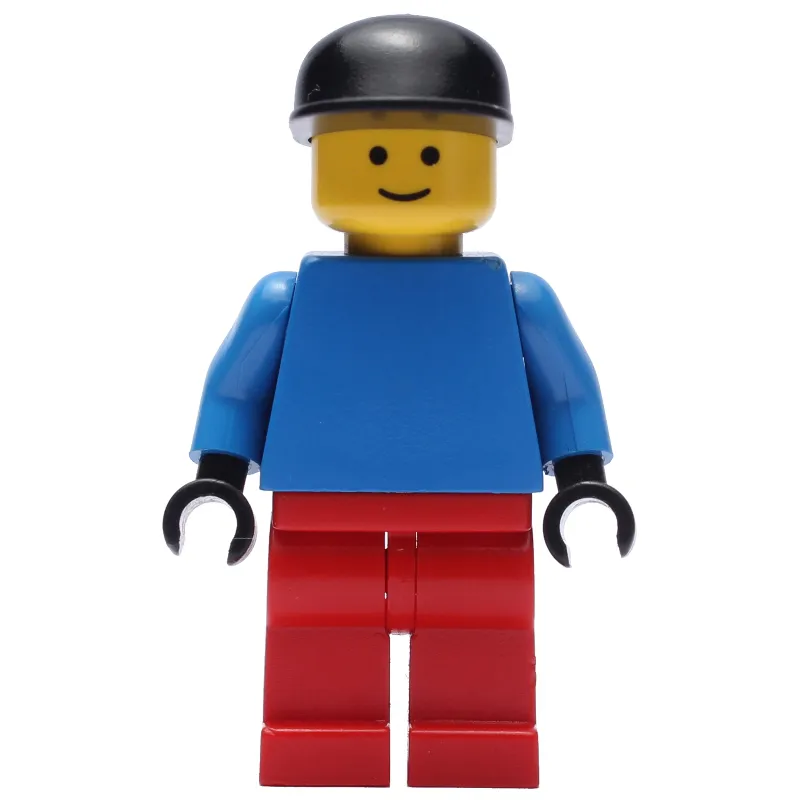 Soccer Player Goalie Blue Torso, Red Legs, Black Cap