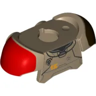 Minifig Neckwear Armor Shoulder Pads with Red and Black Shape print