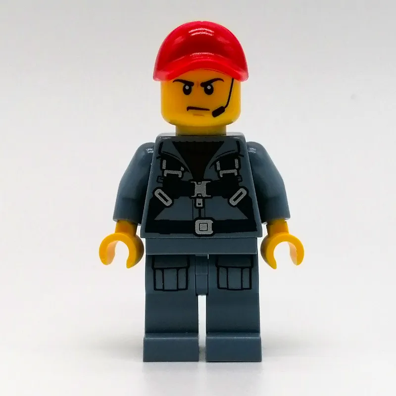 Marine Explorer, Sand Blue Jumpsuit, Red Cap, Headset