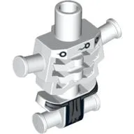 Torso Skeleton - Angular Rib Cage with Black Holes and Cracks and Gray Loincloth Print