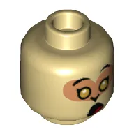 Minifig Head Monkey King, Gold Eyes, Closed Mouth / Open Mouth, Surprised Print
