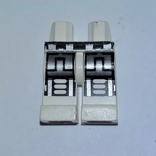 Hips and White Legs with Silver and Black Robot Print