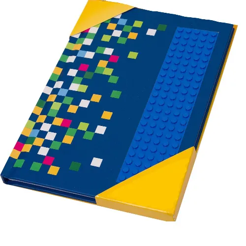 Hardcover Notebook with Embedded 5x24 Stud Blue Plate and Page Marker Ribbon