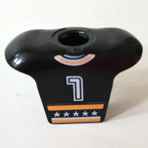 Minifig Neckwear Sports Hockey Body Armor with NHL Logo and White '7' Print