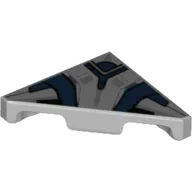Tile 45° Cut 2 x 2 (Triangle) with Silver/Dark Blue Pattern Print
