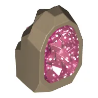 Geode / Rock with Glitter Trans-Dark Pink Crystal