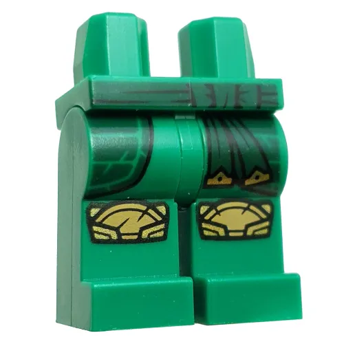 Hips and Green Legs with Dark Green Robe and Belt, Tan Knee Caps print
