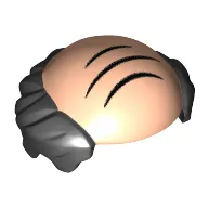 Hair, Bald Top with Black Hair print