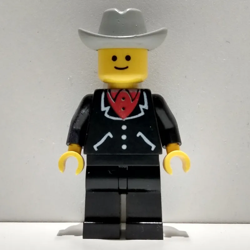 Man - Black Suit, Light Bluish Gray Cowboy Hat