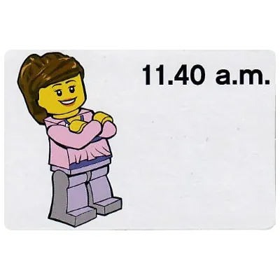Activity Card, Time-Teaching 12-Hour Clock 11.40 a.m., Female