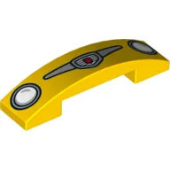 Brick Curved 4 x 1 Double, No Studs with Headlights and Logo Print (Cars Luigi)