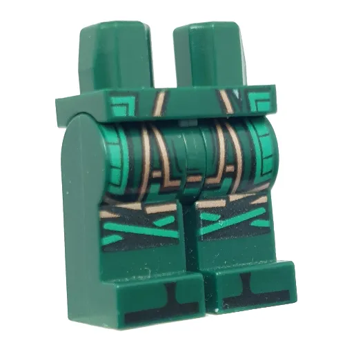 Hips and Dark Green Legs with Green and Copper Armor, Knee Straps and Black Zoris Print