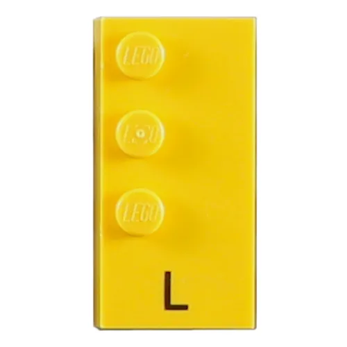 Braille Brick 2 x 4 with 3 Studs ⠇and 'L' Print