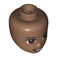Minidoll Head Reddish Brown Eyes, Open Mouth Smile print