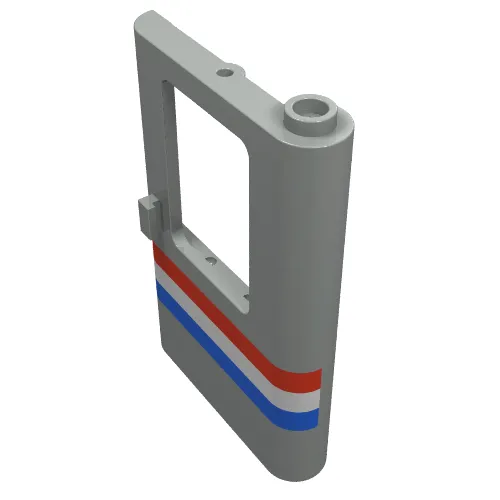 Door 1 x 4 x 5 Train Right with Red/White/Blue Stripe Print