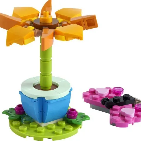 Garden Flower and Butterfly