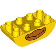 Duplo Brick 2 x 4 Curved Bottom with Chicken Beak print